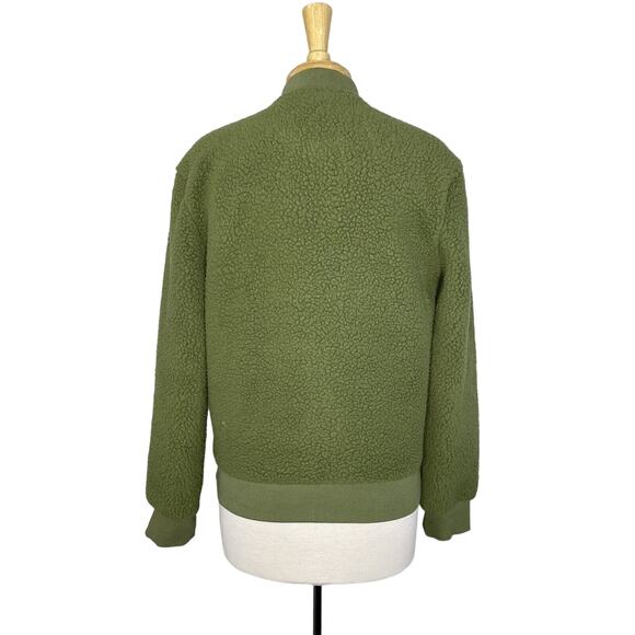 ZYIA ACTIVE Flying V Green Black Fleece Jacket Size Small Women Teddy Bear Fuzzy - Picture 3 of 12